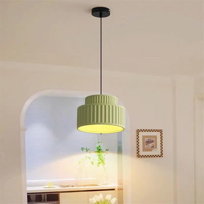 Brisby Striped Frosted Fluted Ceramic Pendant Light