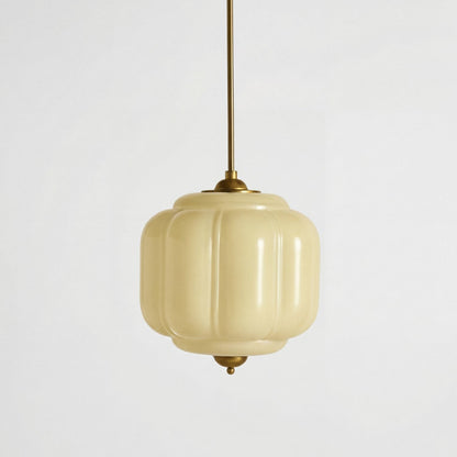Cyrilith Vintage Milk Glass Oiled Brass Eloise Pendant light