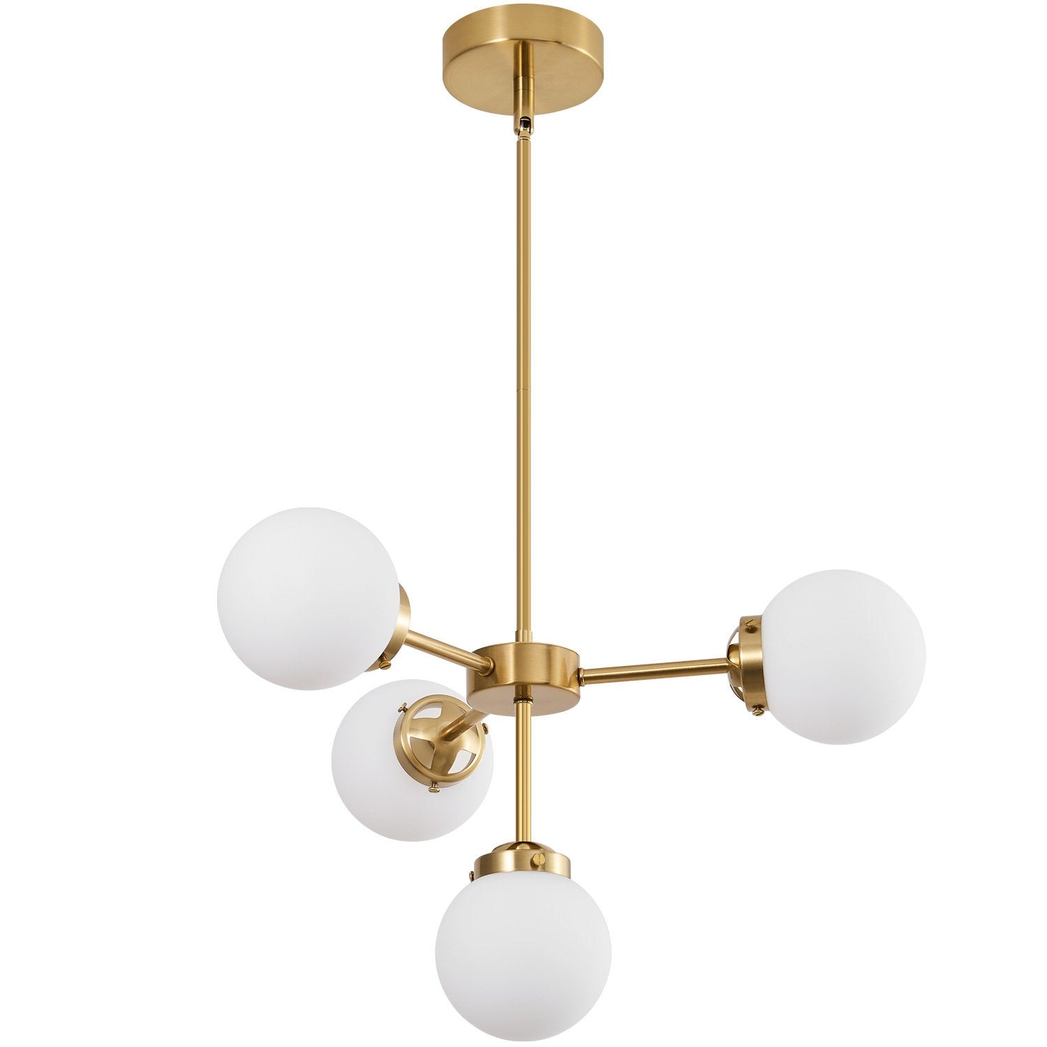 Aelithor 4 Light Opal White Glass Globe Chandelier