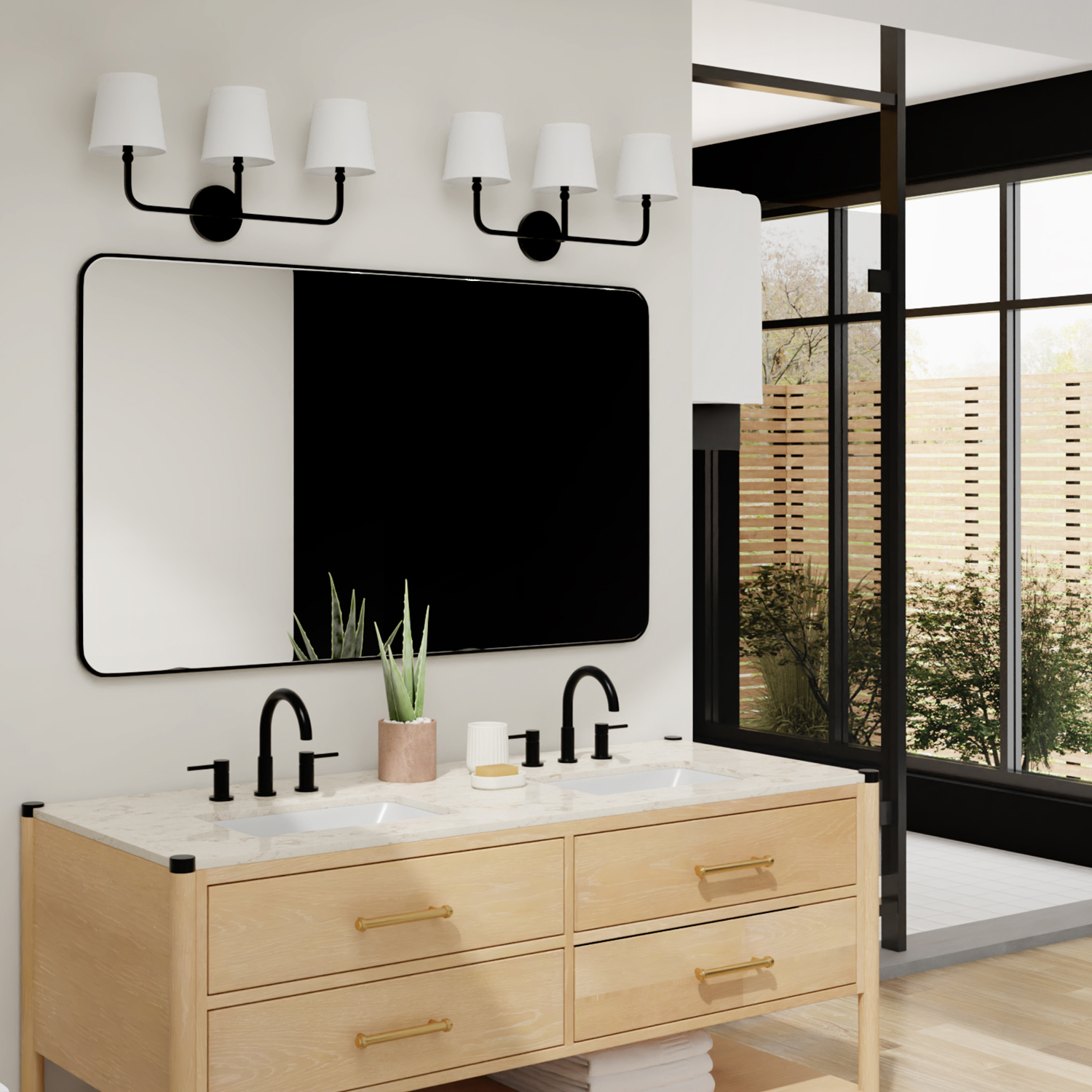 Liryn Minimalist 2/3/4 Heads Fabric Vanity Wall Light