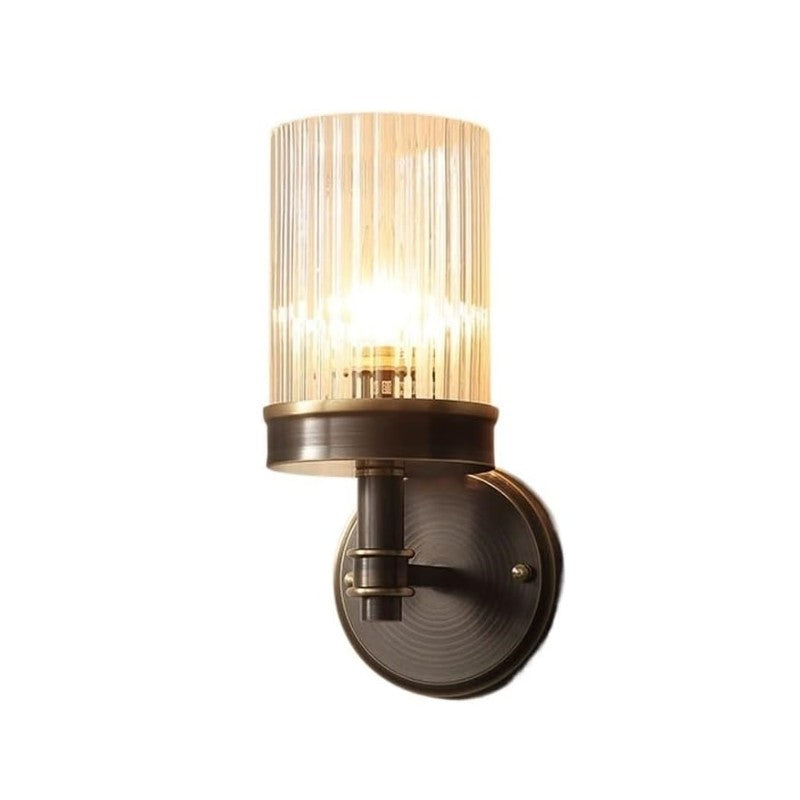 Nicky Vintage Cylinder Transparent Glass Wall Light