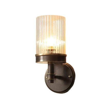 Nicky Vintage Cylinder Transparent Glass Wall Light