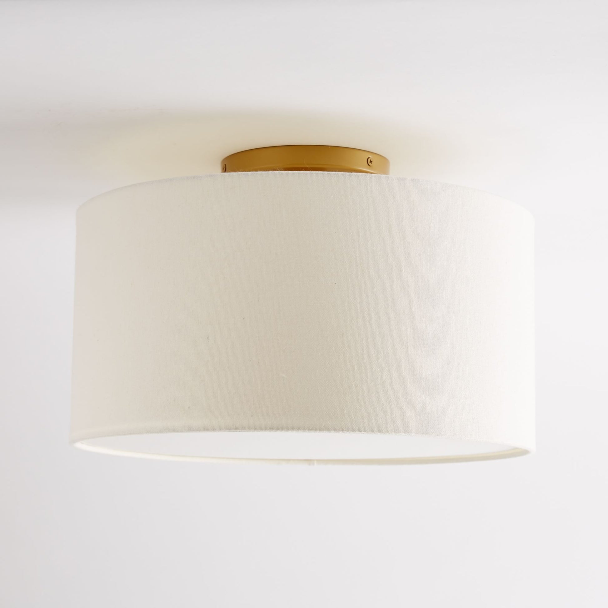Joram White Linen Drum Ceiling Light