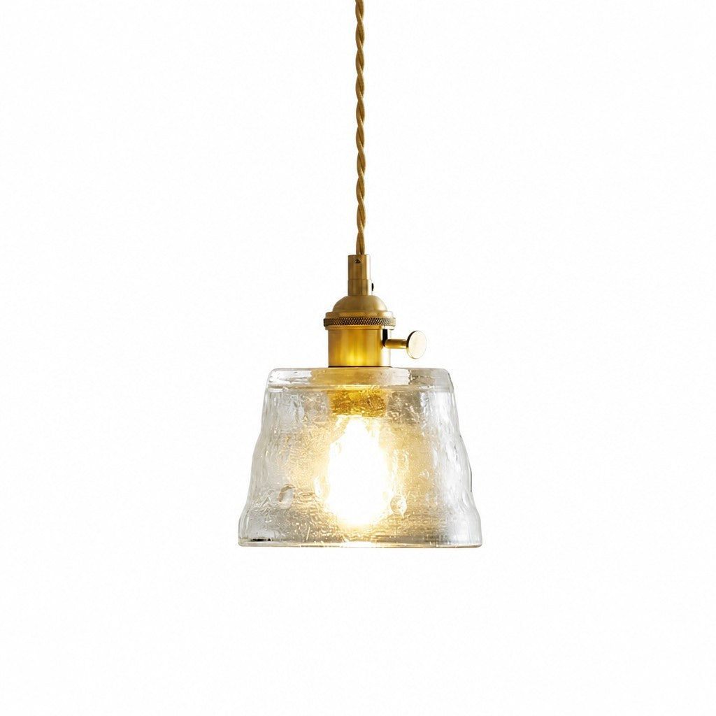 Seraphel Vintage 1-Light Glass Brass Pendant Light