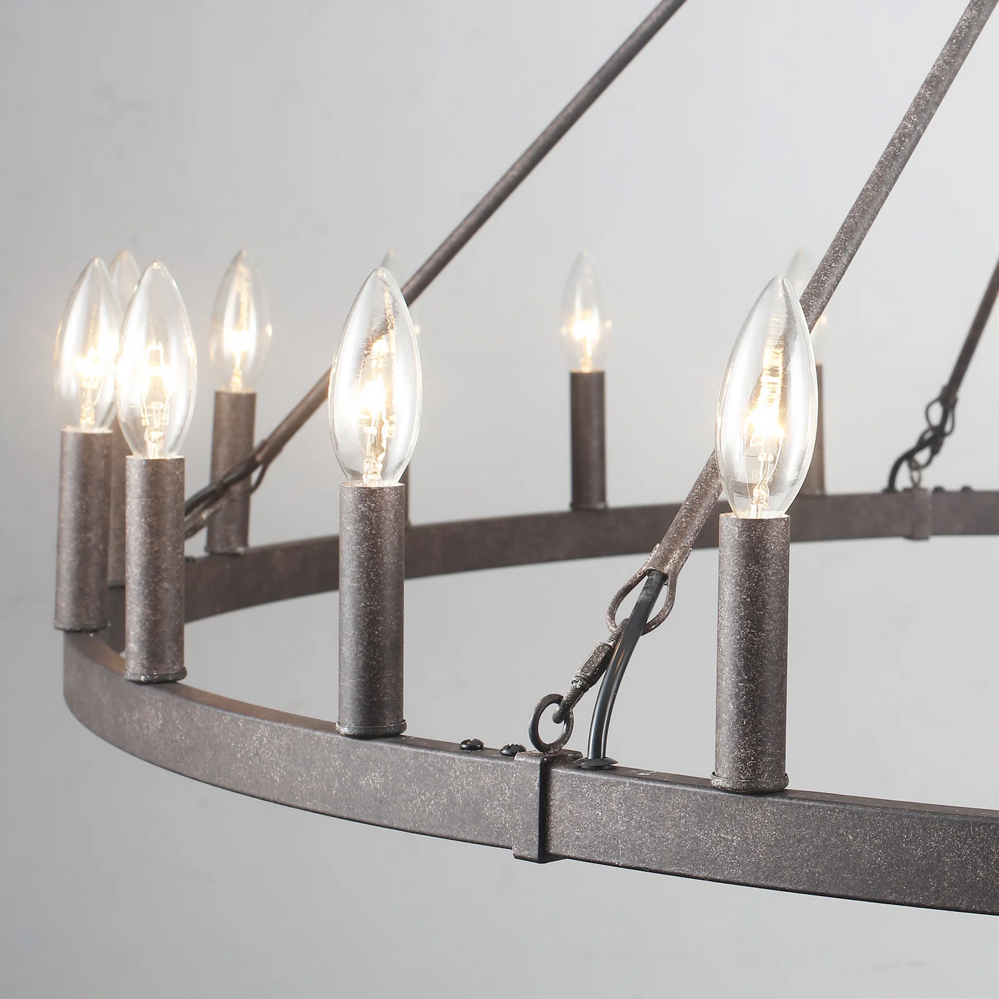 Raeth Farmhouse 24 Lights Wagon Wheel Candle Style Chandelier