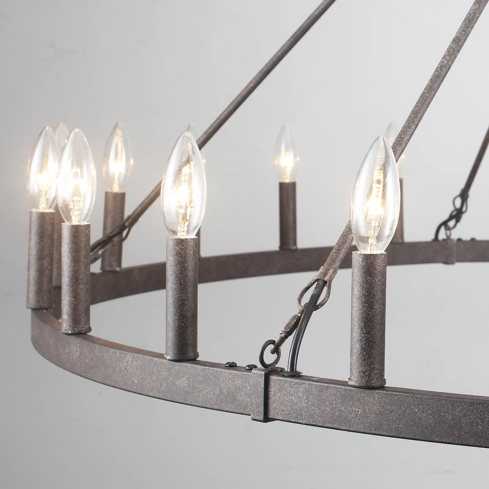 Raeth Farmhouse 24 Lights Wagon Wheel Candle Style Chandelier