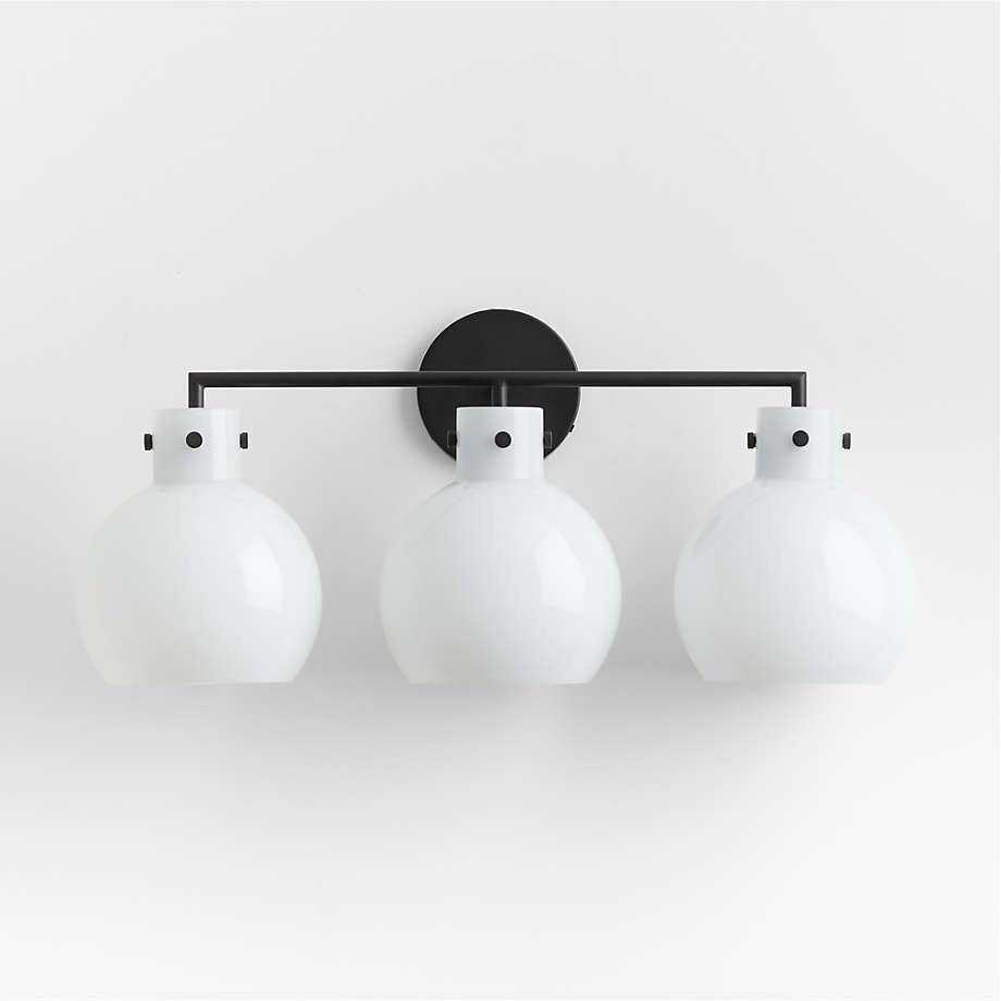 York Minimalist 3-Light Glass Globe Metal Wall Light