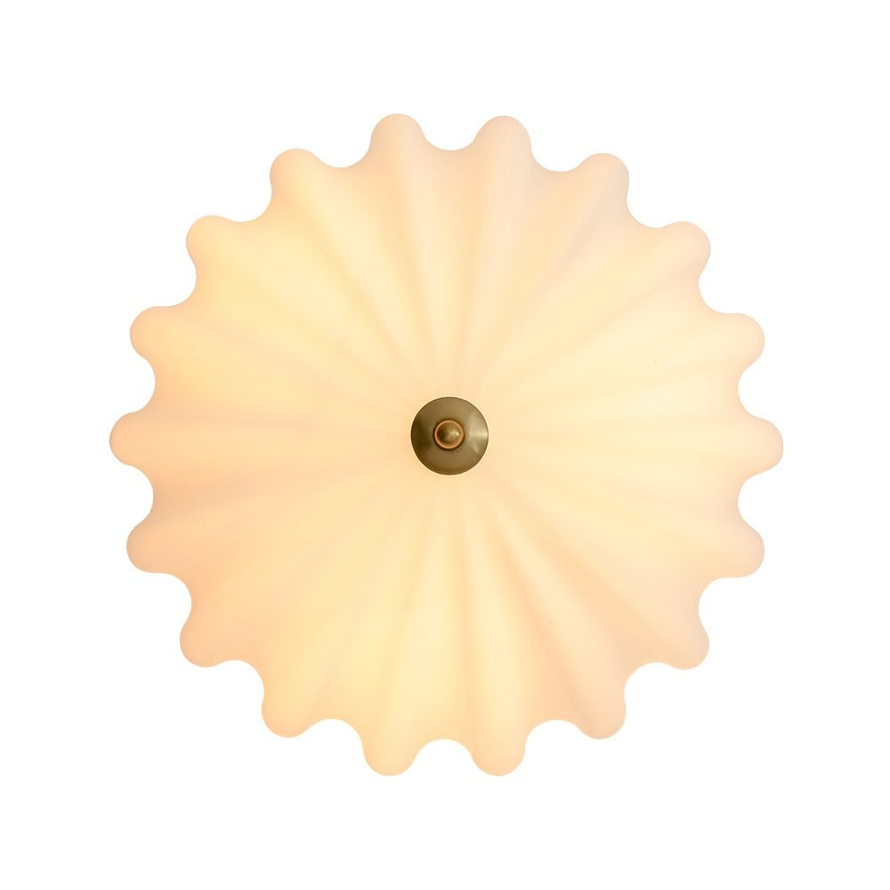 Dakota Modern Flower Shape Milk Glass Ceiling Light