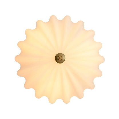 Dakota Modern Flower Shape Milk Glass Ceiling Light