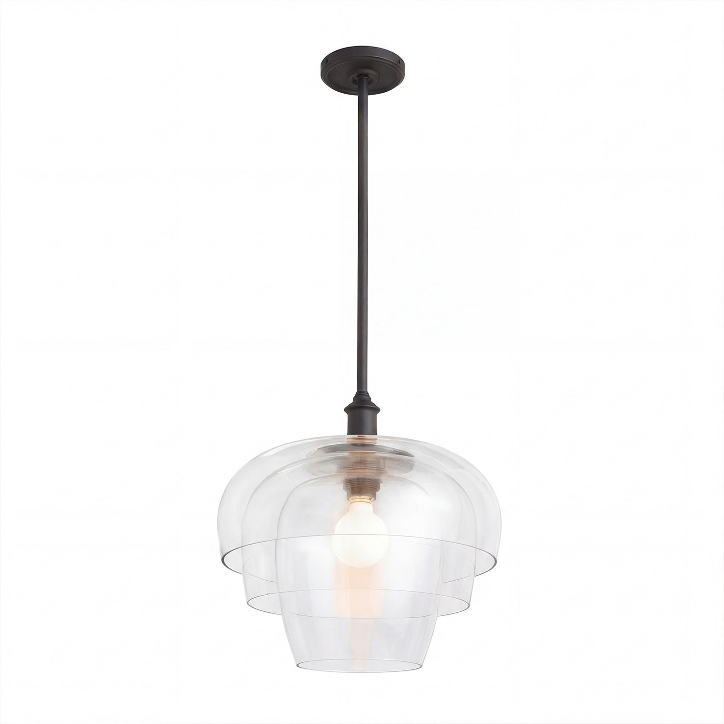 Xena Scandinavian Layered Clear Glass Pendant Light