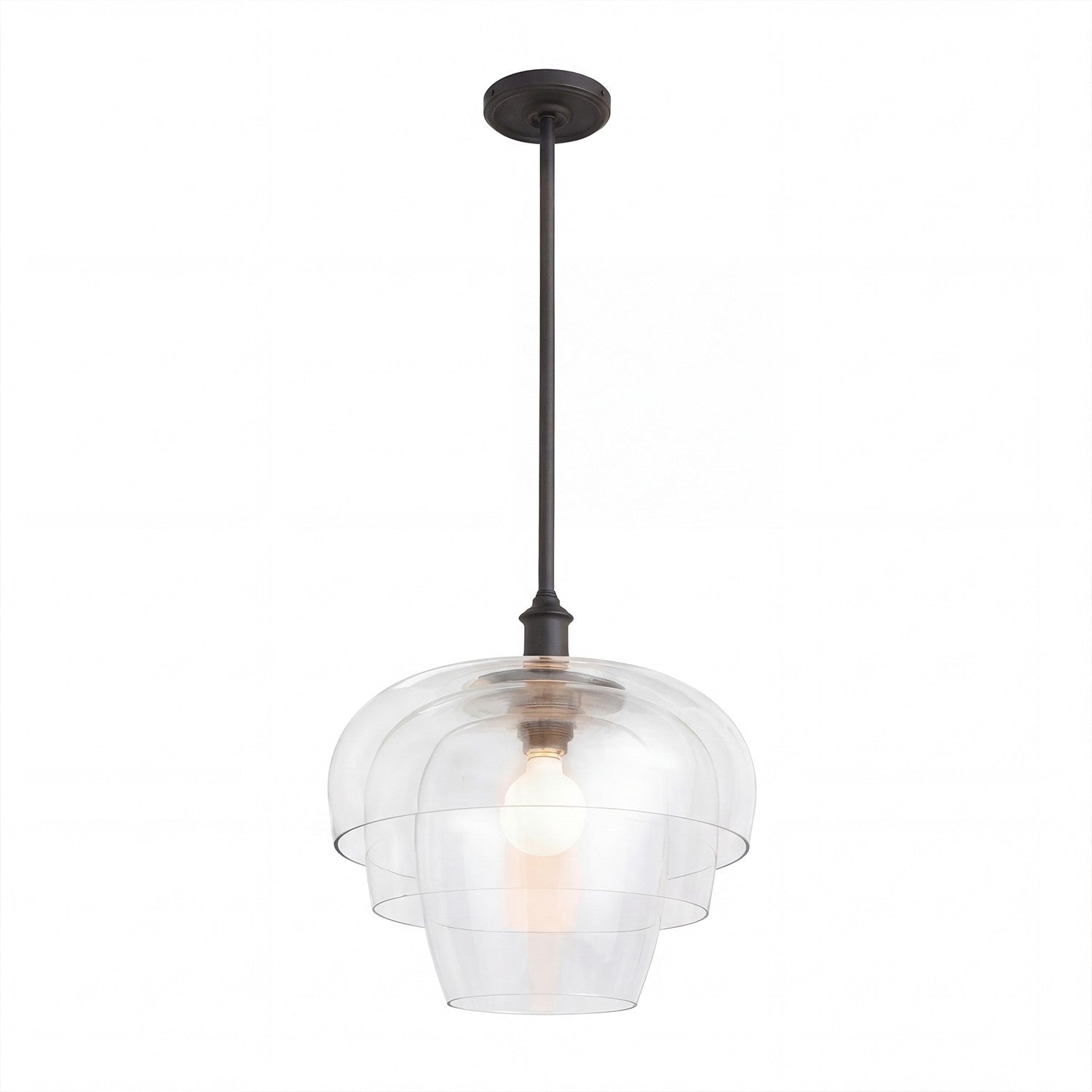 Xena Scandinavian Layered Clear Glass Pendant Light