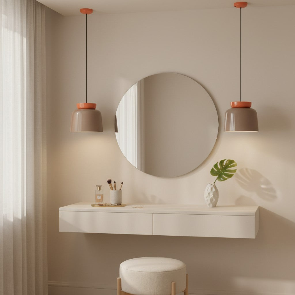 Smith Modern Nordic Bauhaus Macarons Bowl Shade Ceramic Pendant Light