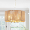 Haynes Rustic Rattan Dimmable Drum Pendant Light