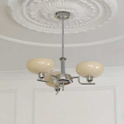 Shadella Modern Cream Glass Bauhaus Chandelier