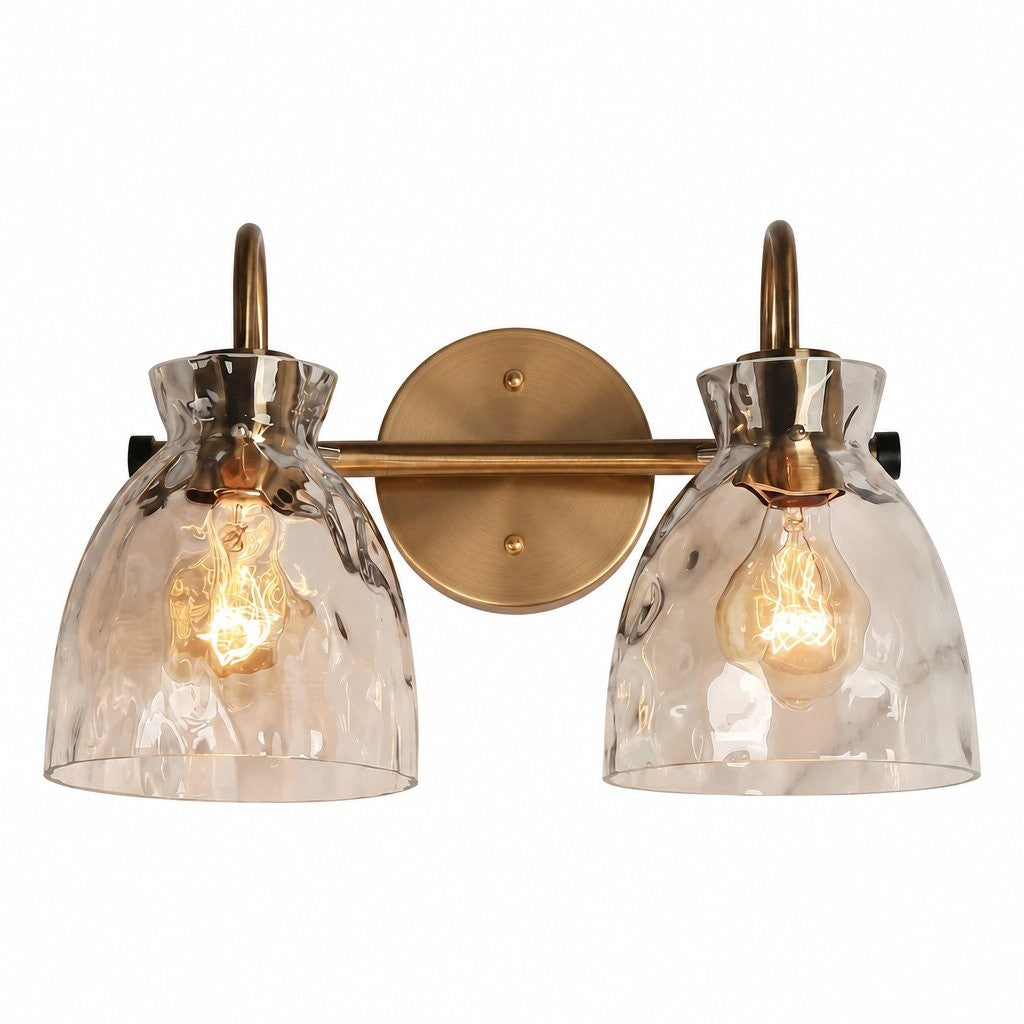 Brant Modern Hammered Glass Dome Vanity Wall Light