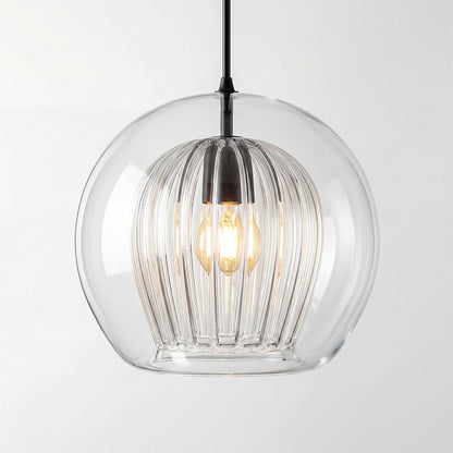 Nyxio Pleated Globe Glass Pendant Light