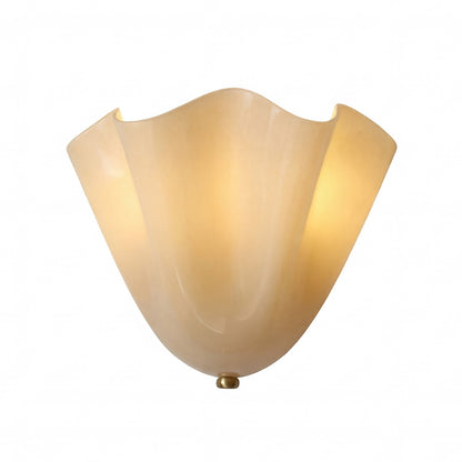 Kyrintha Mid-Century Skirt Shell Glass Fazzo Petalia Wall Sconce