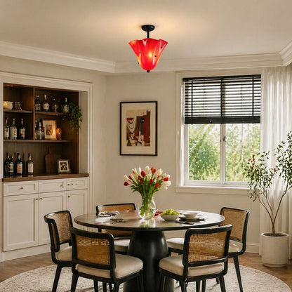 Catalina Contemporary Colored Glass Petal Fazzo Ceiling Light