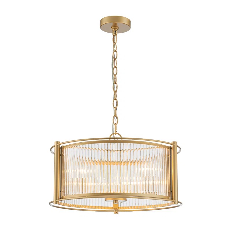 Tycho Modern Fluted Glass Drum Pendant