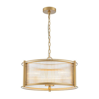 Tycho Modern Fluted Glass Drum Pendant
