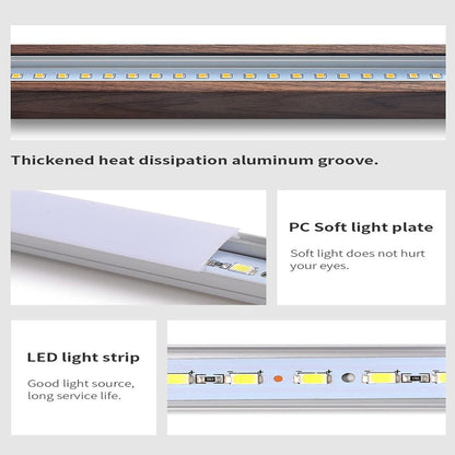 Quorix Log Style Wood Led Linear Pendant Light With Remote Control