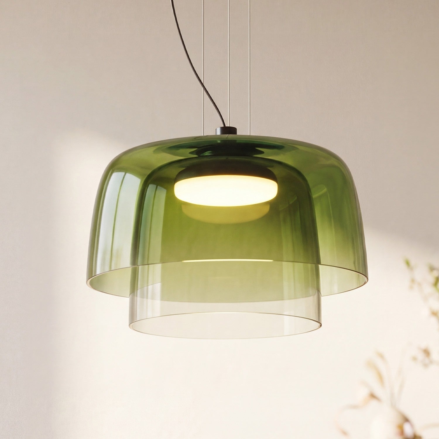 Zaire Bowl Shaped Layer Stained Glass Pendant Light