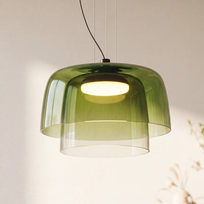 Zaire Bowl Shaped Layer Stained Glass Pendant Light