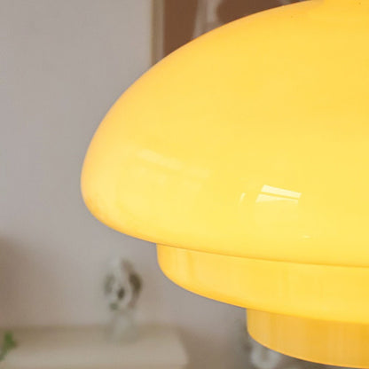 Derwent Bauhaus Cream Yellow Glass Pendant Light