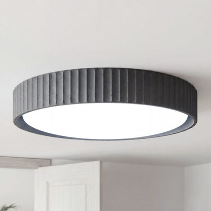 Arnold ‎Minimalist Round Led Fluted Concrete Ceiling Light