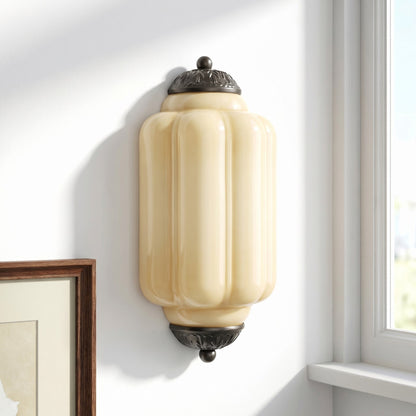Michael Vintage Eloise Milk Glass Flush Wall Light