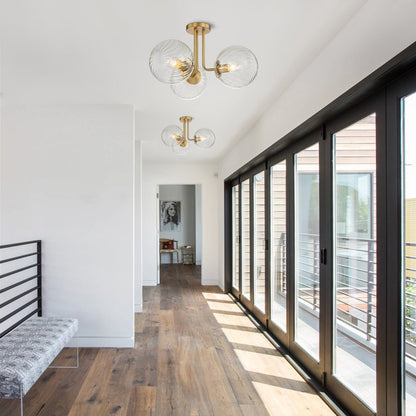 Ivey Water Ripple Glass Globe Ceiling Light