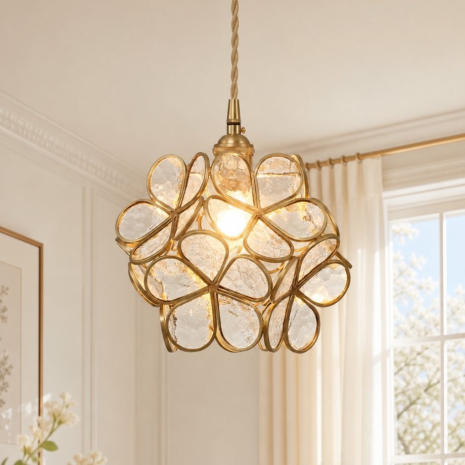 Viviana French Country Glass Petal Pendant Lights