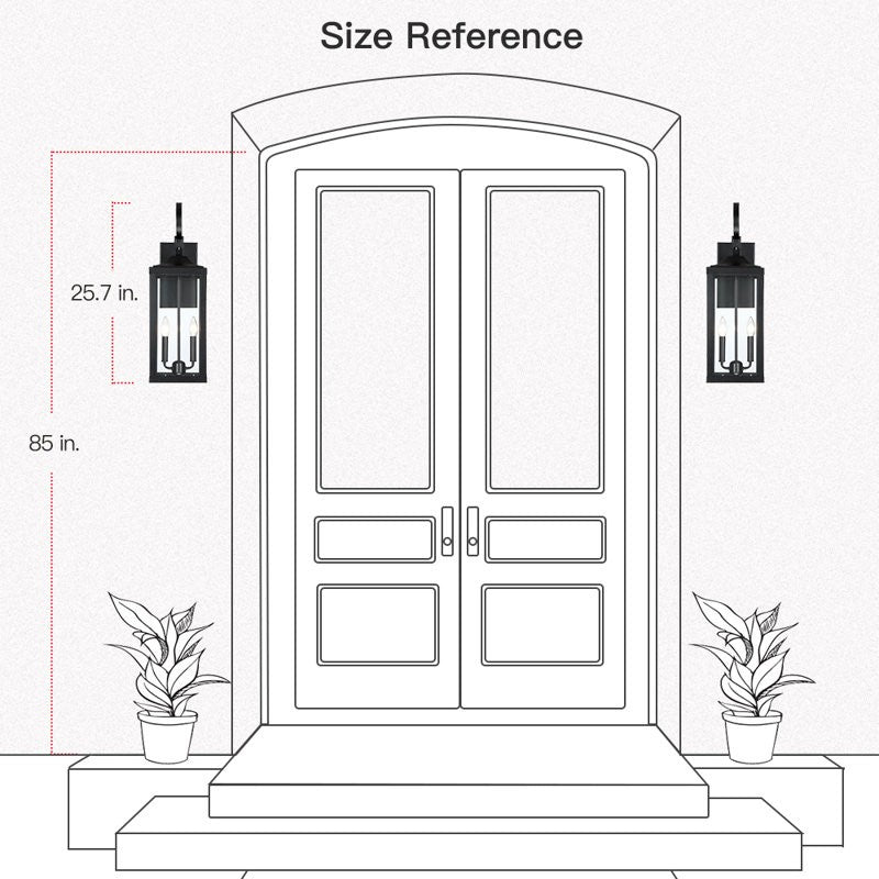 Phelon Large Black Metal Lantern Outdoor Wall Sconce