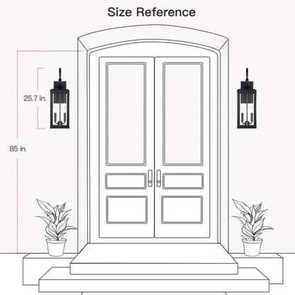 Phelon Large Black Metal Lantern Outdoor Wall Sconce