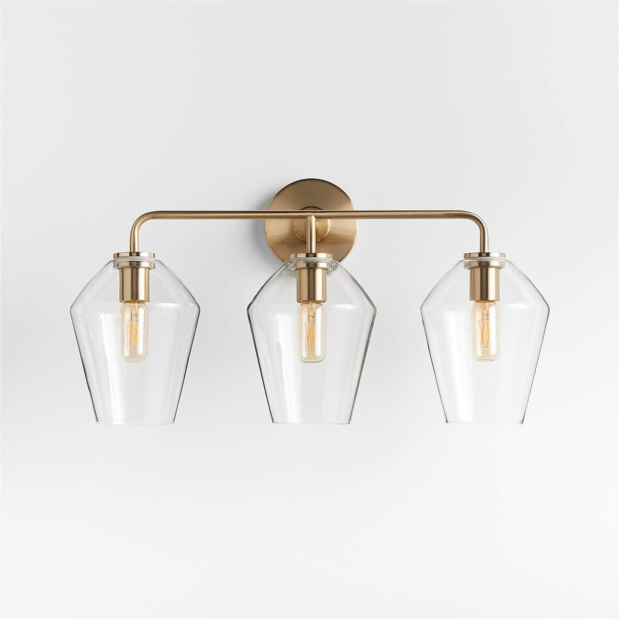 Konig Minimalist 3-Light Brass Glass Wall Light