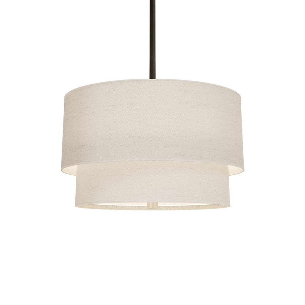 Javier Natural Linen Double Fabric Drum Pendant Light