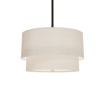 Javier Natural Linen Double Fabric Drum Pendant Light