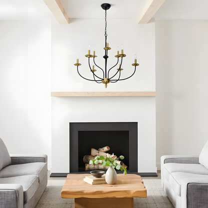 Caelestis Farmhouse 9 Light Metal Chandelier