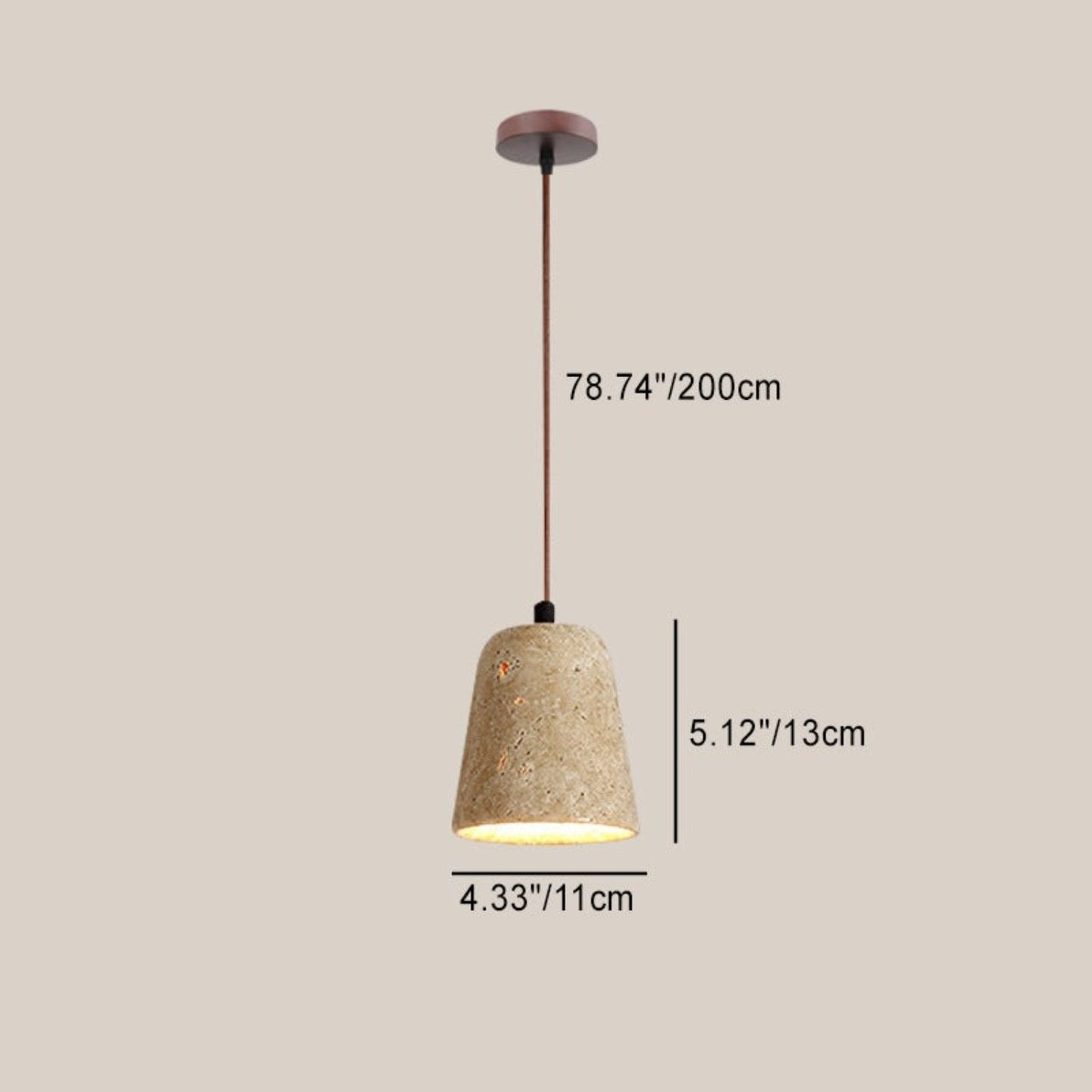 Bowen Wabi-Sabi Mini Travertine Pendant Light