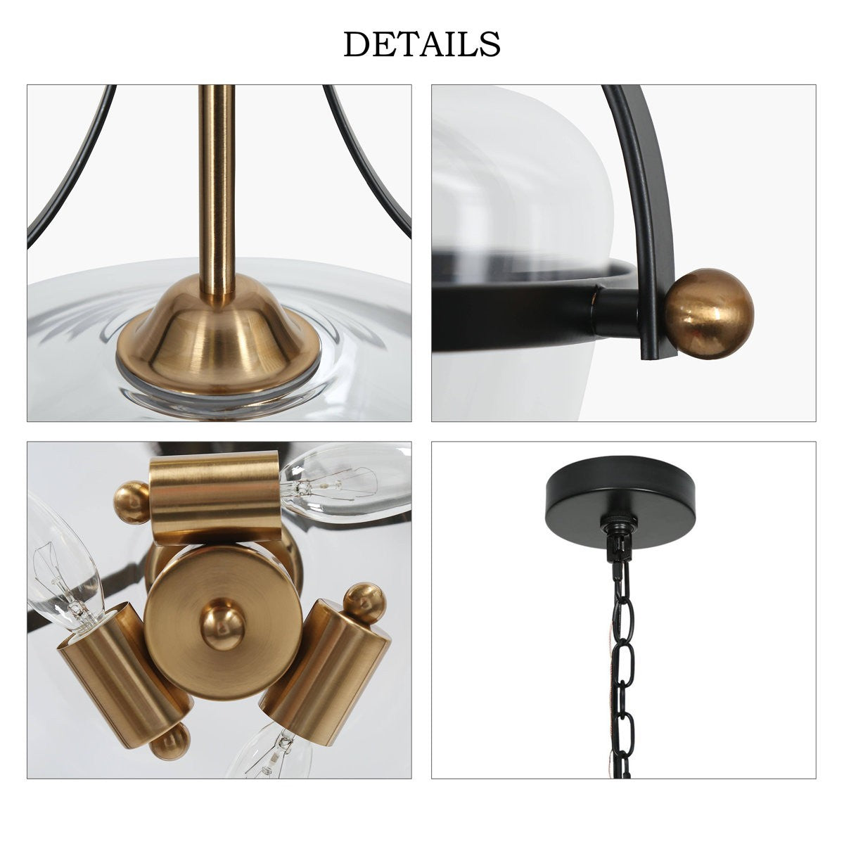 Florentine Rustic Brass Dome Clear Glass Pendant Light