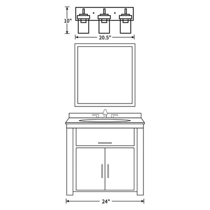 Pyros Farmhouse Clear Glass Cylinder Vanity Wall Light