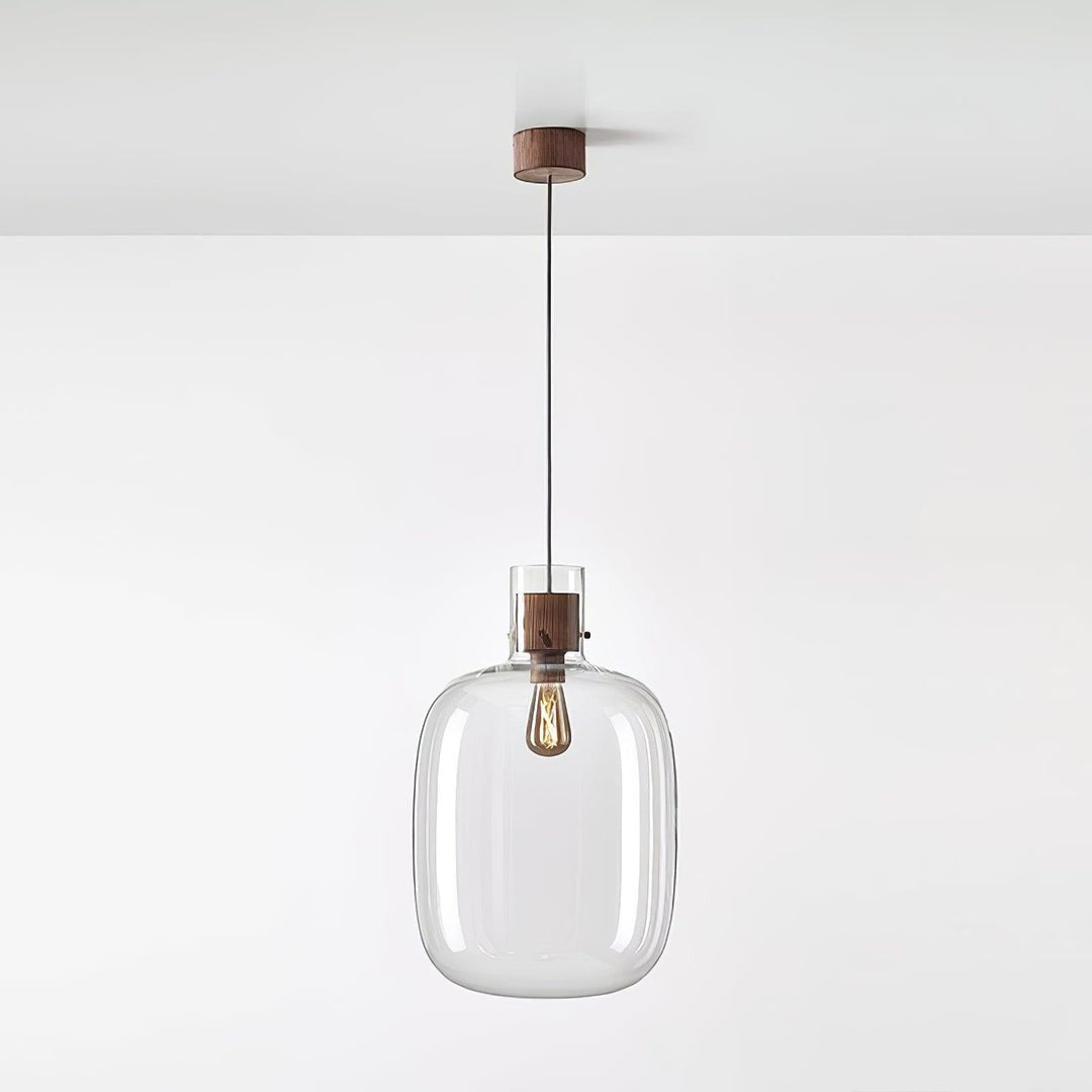 Dravon Minimalist Amber Glass Bottle Pendant Light