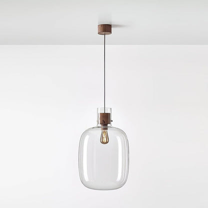 Dravon Minimalist Amber Glass Bottle Pendant Light
