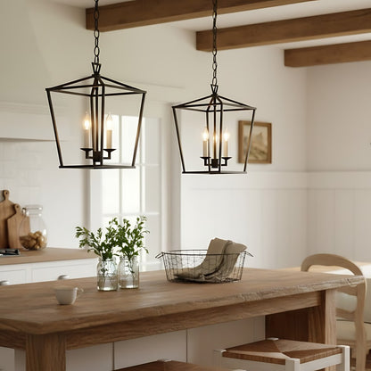 Aria Farmhouse Wrought Iron Lantern Chandelier Light