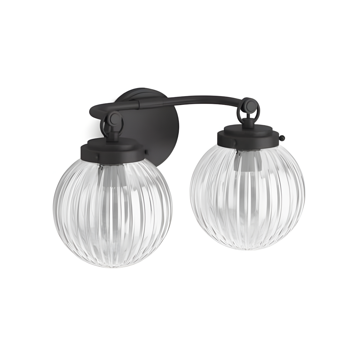 Briar Rustic Cooper Ribbed Glass Globe Sconce