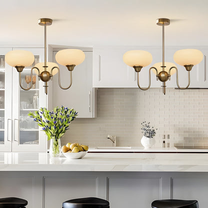Luna Cream White Bubble Glass Chandelier