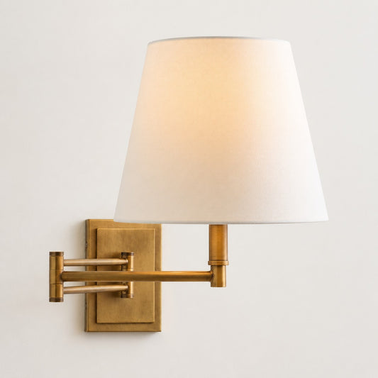 Lutyens Wabi-sabi Iron Swing Arm Fabric Wall Light