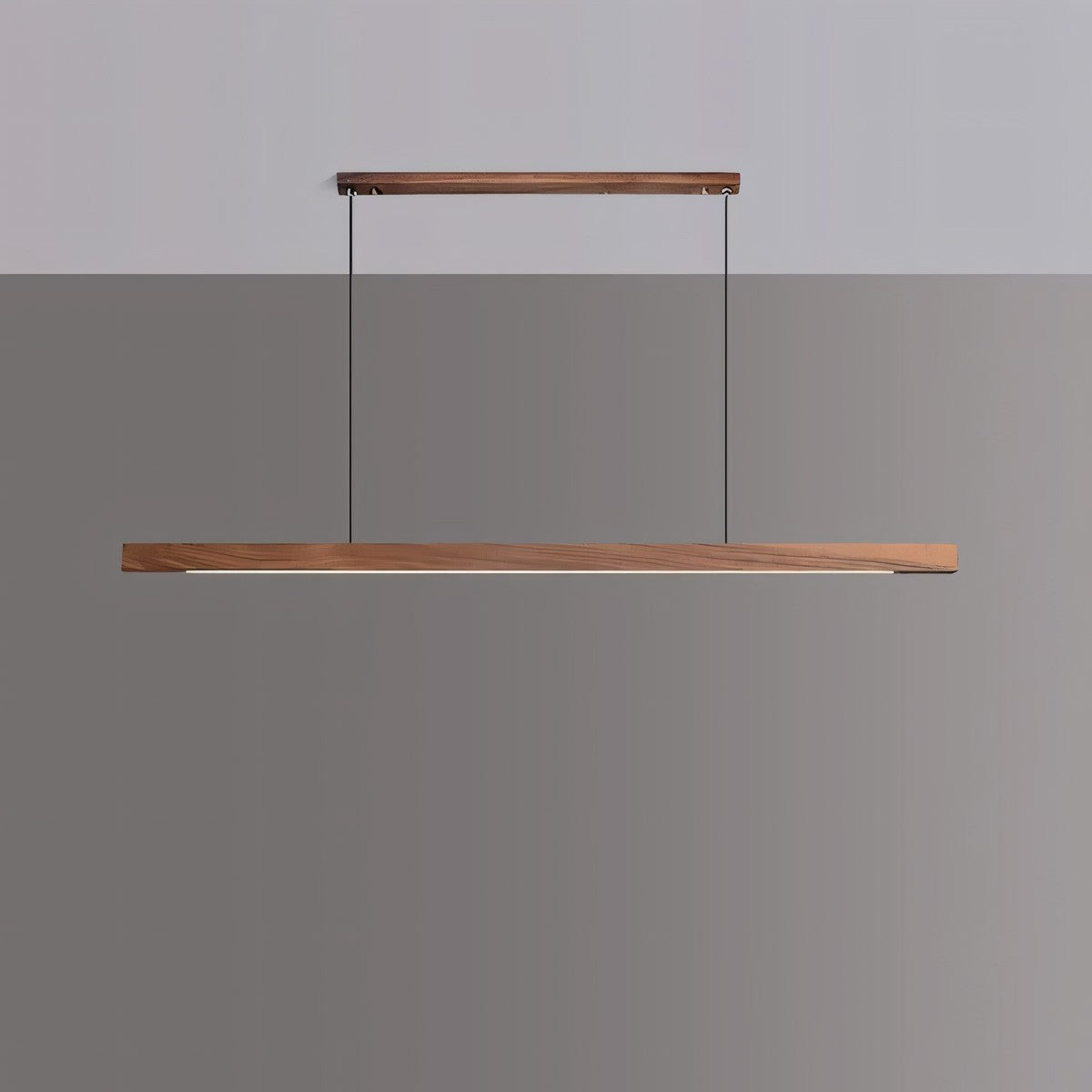 Quorix Log Style Wood Led Linear Pendant Light With Remote Control