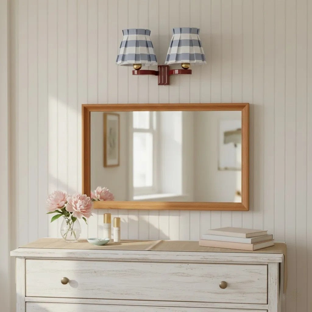 Elarion Vintage Fabric wisteria Twin Wall sconce