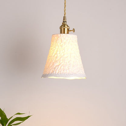 Carlo KiKi Fluted Ceramic Brass Pendant Light